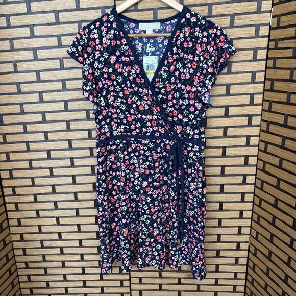 MICHAEL Michael Kors Navy Floral Dress Size Medium Petite‎ - Picture 1 of 8